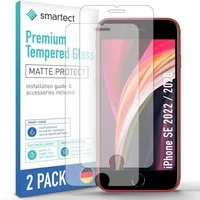 smartect Displayschutzglas Schutzglas Panzerfolie Matt für iPhone SE 2022 / 2020, Set, 2 Stück, Schutzfolie Glasschutz Bildschirm