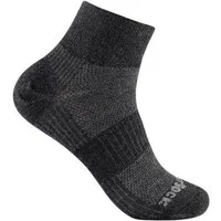 Wrightsock Wandersocken Quarter Merino Coolmesh II (dünn, Merinowolle) grau/schwarz - 1 Paar