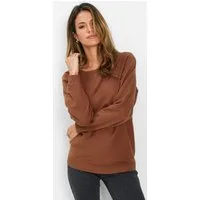 bonprix Strickpullover im Feinstrick mit hohem Baumwollanteil, mit Fledermausärmeln