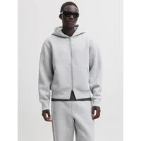 Jack & Jones Kapuzensweatjacke JCOLEGACY SWEAT SCUBA ZIP HOOD NOOS Materialmix, locker geschnitten