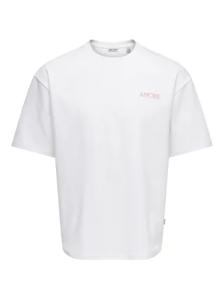 ONLY&SONS - ONSCASPIAN AIRFLEX AMORE BOXY SS TEE Bright White - Gr. - M