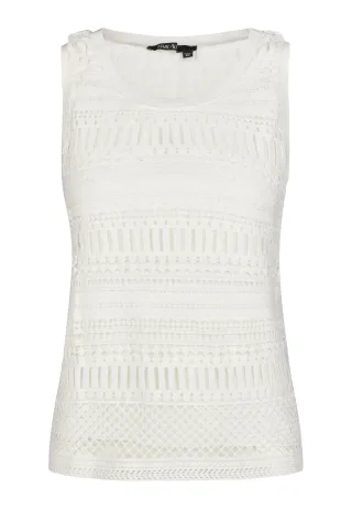 Marc Aurel - Top aus Häkel-Spitze off white - Gr. - 40
