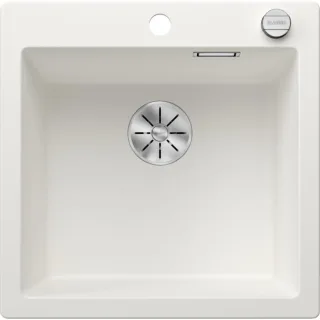 Blanco Pleon 5 Silgranit Spüle 523680 51,5 x 51 cm, weiß, Ablauffernbedienung mit Drehbetätigung