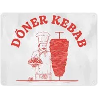 speecheese Metallschild Döner Kebab lustiges Metallschild in 15x20 cm mit Dönermotiv in rot