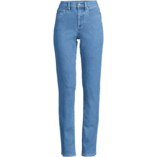 Straight Fit Recover High Waist Jeans, Damen,  Blau, Baumwoll-Mischung, by Lands' End