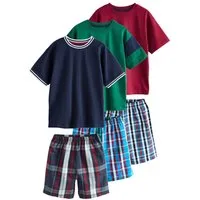 Next Pyjama Karierte kurze Schlafanzüge, 3er-Pack (6 tlg)