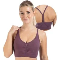 Smilodox Sport-BH Solid Scrunch, Ohne Bügel BH, Shaped Fit Yoga Bra, V-Ausschnitt Herausnehmbare Cups, Blickdichter Push Up BH, Verstellbare Träger