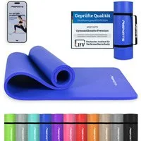 MSports® Gymnastikmatte Yogamatte inkl. Tragegurt + Poster + Workout App