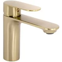 wohnwerk.idee Waschtischarmatur Design Wasserhahn in Gold / Kupfer Matt, Einhebelmischer aus Messing