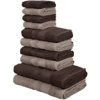 OTTO home Handtuch Set Vanessa, 10-tlg Handtuch-Set, weich, in Standard- und Premium-Qualität, Walkfrottee (Set, 10-St), 100% Baumwolle, Duschtücher, Handtücher, Gästetücher, mit Bordüre