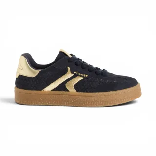 Tamaris Damen Marineblaue Leder-Sneakerschuhe – 23723-44