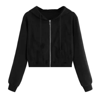 Miso - Hoodie mit durchgehendem Reißverschluss für Damen (Schwarz)