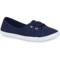 VAN HILL 79659 Sneaker Ballerinas Sportliche Damen Ballerinas Stoff Slipper Sneaker Flats Schnürer 71109