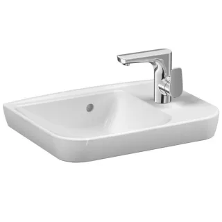 VitrA Sento Aufsatzhandwaschbecken 5945B003-0921 50x37,5cm, mit Überlauf, Hahnloch rechts, weiß hochglanz