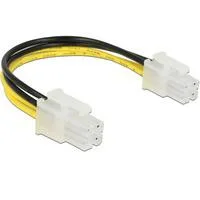 Kabel P4 Stecker > P4 Stecker schwarz/gelb, 15cm