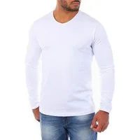 Young & Rich Langarmshirt Herren Uni Basic Longsleeve V-Ausschnitt V-Neck Unterziehshirt 2001 Rundhalsauschnitt unifarben langarm slim fit