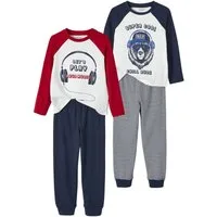 vertbaudet Schlafanzug Jungen Schlafanzüge, Musik-Print BASIC 2er-Pack