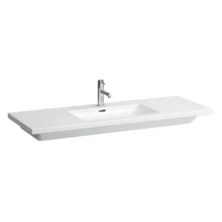 LAUFEN Living Square Waschtisch 8164350001351 130x48cm, Überlauf, Hahnloch, einseitig schneidbar