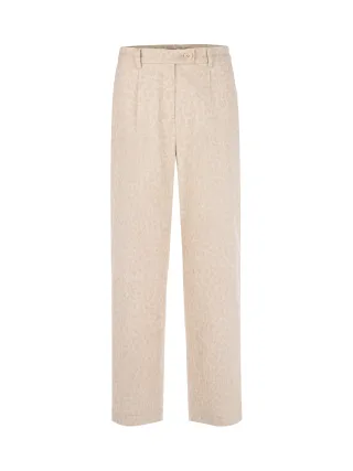 Marc Cain Collections - Hose WASCO mit Leomuster bright ecru - Gr. - 40