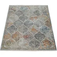 Paco Home Teppich Pandora 323, rechteckig, Höhe: 5 mm, Kurzflor, Handweb-Optik, Ornamente, mit Fransen