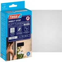 tesa Fliegengitter-Gewebe Premium für Fenster, Insektenschutz mit Klettband - 170x180 cm, (Packung, 1-St., Fliegennetz, Klettband, Andrück und Schneidehilfe), mit starkem Klettband, rückstandsfrei entfernbar, zuschneidbar