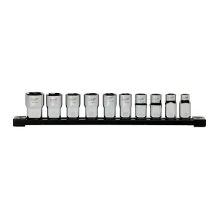 Milwaukee Steckschlüsseleinsatz 1/2" Set 6-kant metrisch, 10-teilig auf Schiene - 4932501804