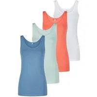 ONLY T-Shirt Damen Tank Top ONLLIVE LUV 4er Pack Slim Fit (Vorteilspack, 4-tlg) kurzarm Sommershirt mit Rundhalsausschnitt