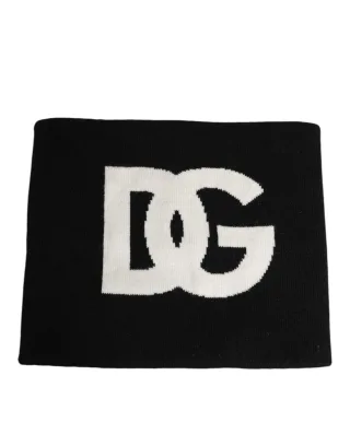 Schwarzer D&G Logo Cashmere Strickschal für Herren, Einheitsgröße