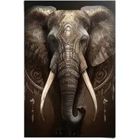 Reinders! Poster Dekorierter Elefant, Wohnzimmer - Braun - 150 gr. Papier - Tiere - 61x91,5 cm