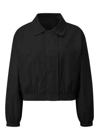 Q/S designed by - Kurze Blouson-Jacke im Boxy-Fit mit Umlegekragen schwarz - Gr. - L