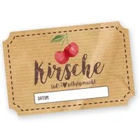 itenga Aufkleber Itenga 50 x Marmeladenetikett rechteckig 6x4cm Kirsche