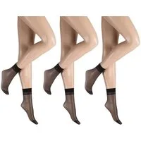Hudson Basicsocken Simply 20 3-Pack (3-Paar) Transparente Söckchen im Dreierpack