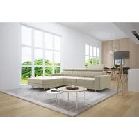 thematys Ecksofa Ecksofa mit Schlaffunktion und Bettkasten, L-Form, Samt, - mit verstellbaren Kopfstützen, – L-Form 250×183 cm – Schlafsofa mit Auszug, – L-Form 250×183 cm – Schlafsofa mit Auszug