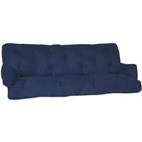 Beautissu Sitzauflage Sitzkissen für Hollywoodschaukel Flair HS, 180x50x8cm, Dunkelblau, Garten Auflage mit Zwei Kissen, Polster für Gartenbank Polsterauflage