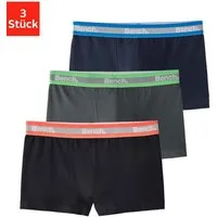 Bench. Boxer Boxershorts für Jungen (Packung, 3-St) unifarben mit neon Bündchen