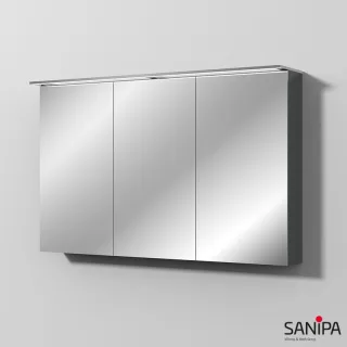 Sanipa Reflection Spiegelschrank MALTE 120 mit LED-Aufsatzleuchte, Anthrazit-Matt SD15622