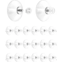 FELIXLEO Gardinenstangenhalter Saugnapf, Saugnäpfe für Fenster, 41mm mit Rändelmutter 20 Stück, (20-St)