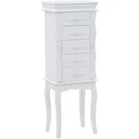 vidaXL Sideboard, Freistehende Schmuckvitrine Weiß