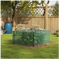Outsunny Schädlingsschutznetz Gartennetz mit Reißverschlusstür Insektenschutznetz Gemüsenetz (Vogelschutznetz, 1 St., Pflanzenschutzzelt), für Garten, Balkon, Stahl, Grün