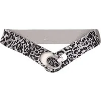 MIRROSI Taillengürtel Leo Unifarbe breit 6cm für Taillenumfang 85 bis 110cm, ONESIZE (Angenehmes Tragesgefühl, Leopard Muster, Unifarben) Breiter Stretch Gürtel
