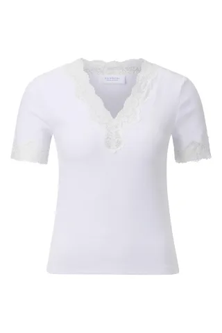 Rich & Royal - Lace Rib Shirt white - Gr. - S
