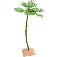 vidaXL LED Baum Künstliche Palme LED Warmweiß 72 LEDs 120 cm