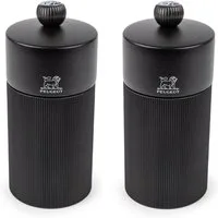 PEUGEOT Salz-/Pfeffermühle Mühlenset NIGHT CHIC 12cm Schwarz Aluminium Pfeffermühle Salz Trichter