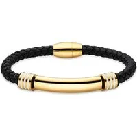Bruno Banani Armband Schmuck Geschenk Edelstahlarmband mit Lederimitat