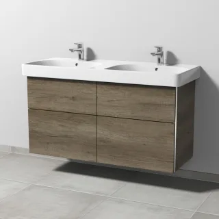 Sanipa 3way Waschtischunterbau zu Geberit Smyle Square Waschtisch mit 4 Auszügen, Eiche-Nebraska BR67437