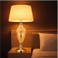 GLOBO LIGHTING LED Tischleuchte, Leuchtmittel inklusive, Warmweiß, Tischlampe Leselampe Schlafzimmerleuchte Glas Textil schwarz LED