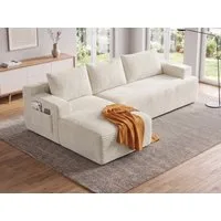 GLP Ecksofa Modulares L Form Bodensofa mit Schlaffunktion 238 cm, Sofa-Set, Boneless Sofa ohne Montage, Cord Ecksofa mit Taschenfederkern