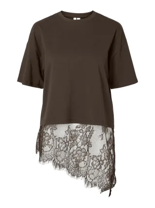PIECES - PCMAVE SS LACE T-SHIRT JRS DM - Gr. - L