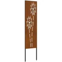 vidaXL Wandbild Garten Sichtschutz-Leinwand Rostig 32 x 140 cm Wetterfeststahl, (1 St)