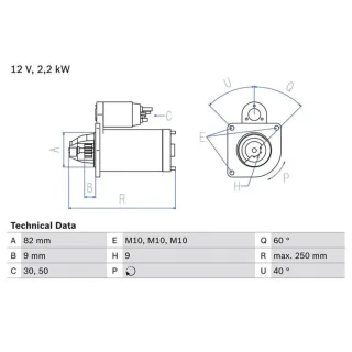 Bosch Anlasser 2,2 kW Chrysler Grand Voyager 2,8